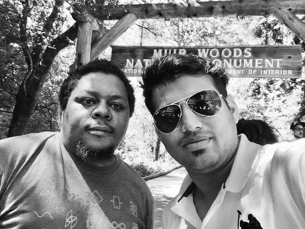 Viv and Ambarish in black and white